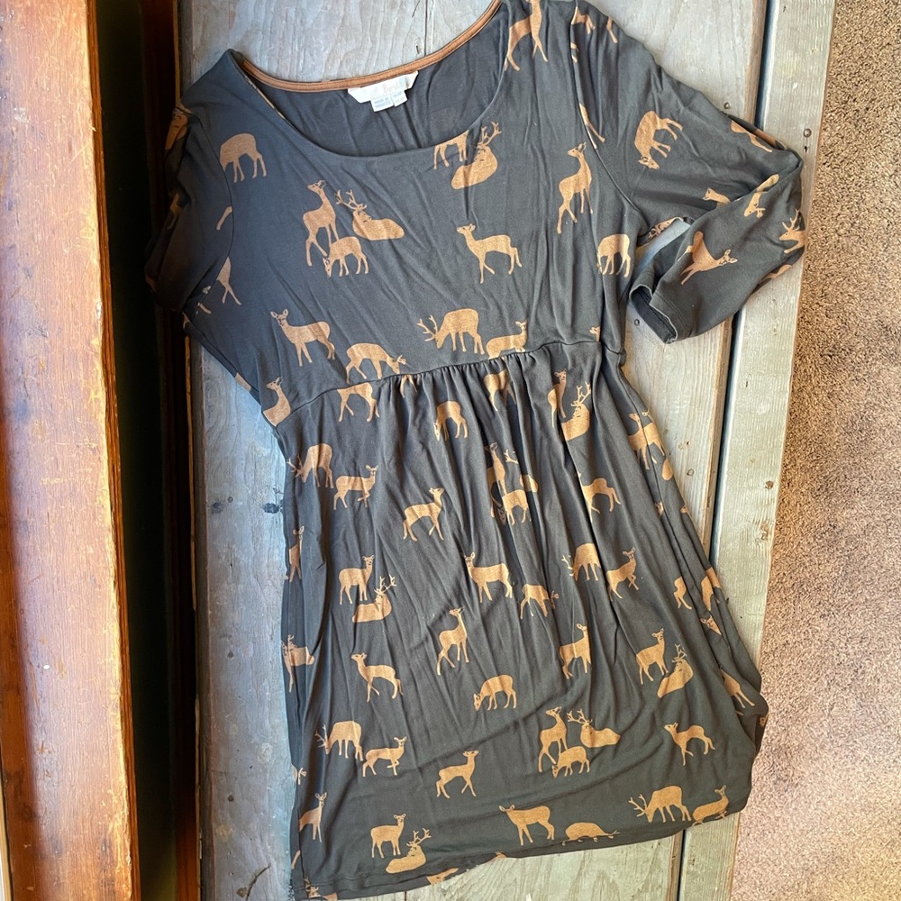 Boden tunic dress with deer print | size 6P